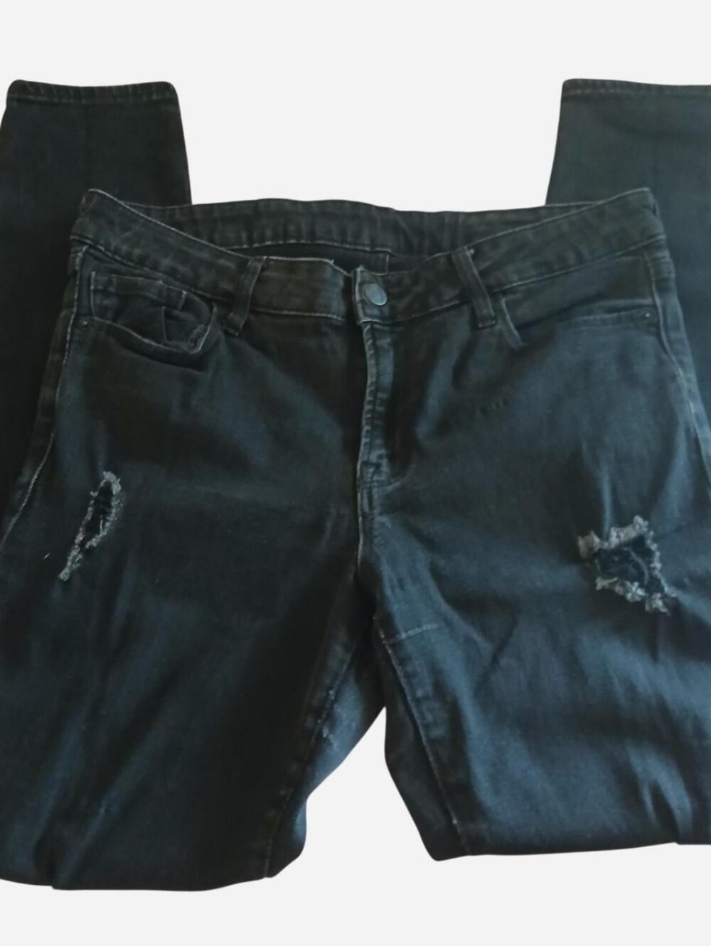 Women's Black Distressed Skinny Jeans